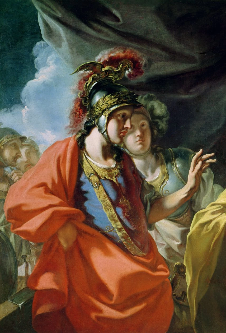 Alessandro Magno riceve l'omaggio della famiglia di Dario - Soissons, Musée de Soissons, dettaglio